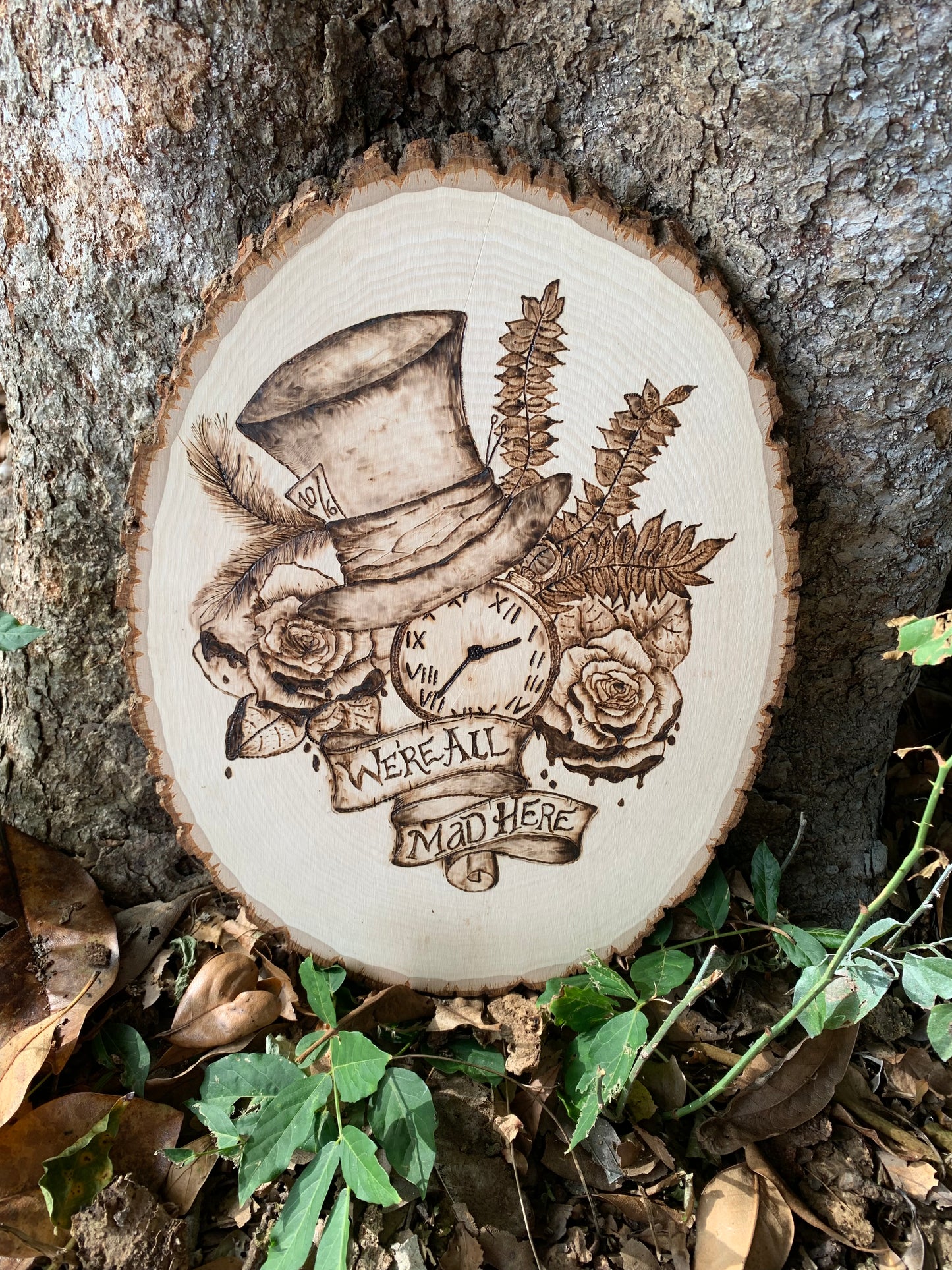 Mad hatter pyrography