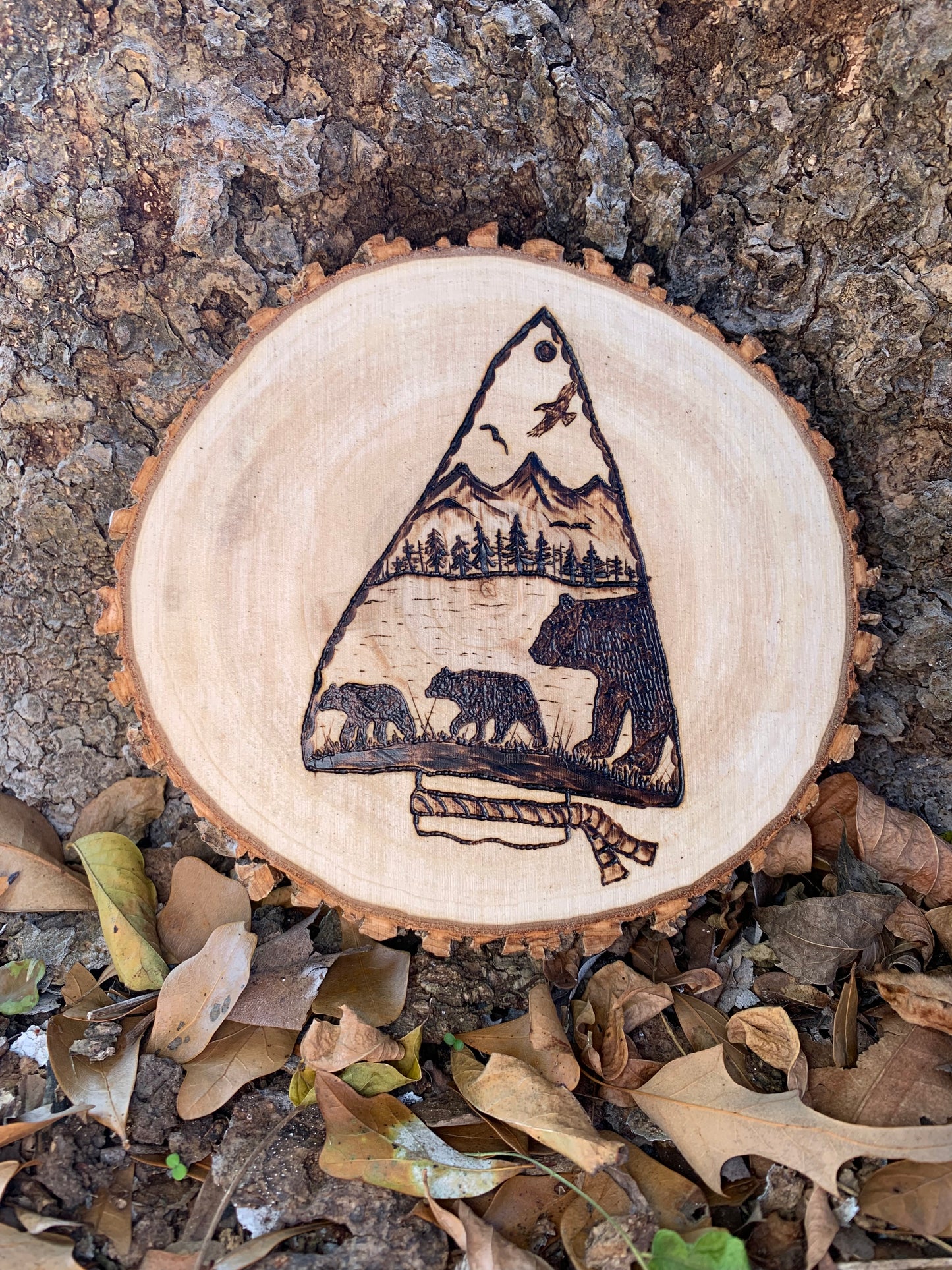 Family of bears pyrography